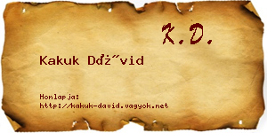 Kakuk Dávid névjegykártya